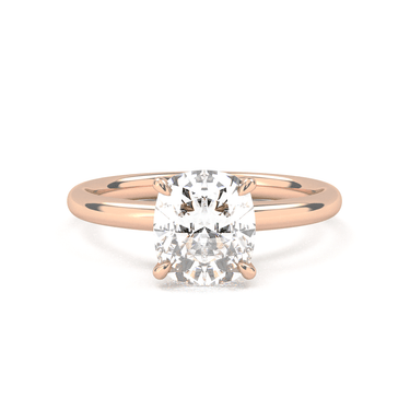 Hidden Halo Solitaire Cushion Cut Diamond Ring - Beyon Diamond