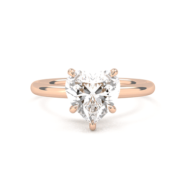 Hidden Halo Solitaire Heart Cut Diamond Ring - Beyon Diamond