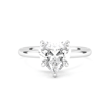 Hidden Halo Solitaire Heart Cut Diamond Ring - Beyon Diamond