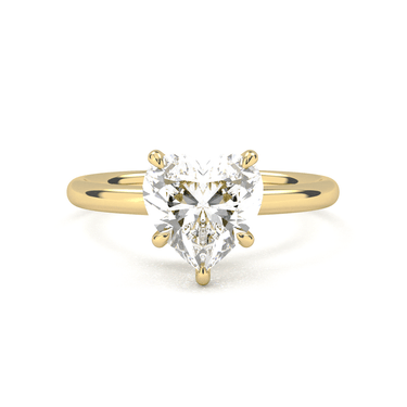 Hidden Halo Solitaire Heart Cut Diamond Ring - Beyon Diamond