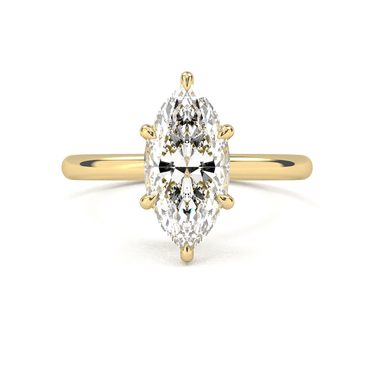 Hidden Halo Solitaire Marquise Cut Diamond Ring - Beyon Diamond