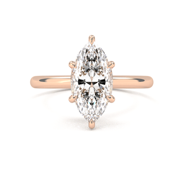 Hidden Halo Solitaire Marquise Cut Diamond Ring - Beyon Diamond