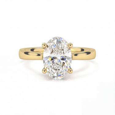 Hidden Halo Solitaire Oval Cut Diamond Ring - Beyon Diamond