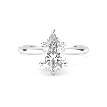 Hidden Halo Solitaire Pear Cut Diamond Ring - Beyon Diamond
