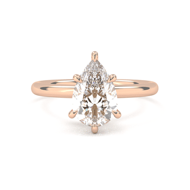 Hidden Halo Solitaire Pear Cut Diamond Ring - Beyon Diamond