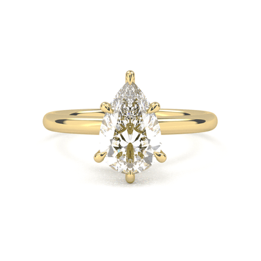 Hidden Halo Solitaire Pear Cut Diamond Ring - Beyon Diamond