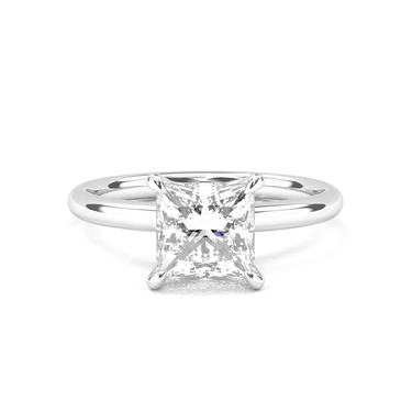 Hidden Halo Solitaire Princess Cut Diamond Ring - Beyon Diamond