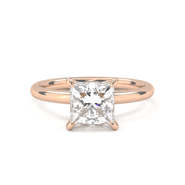 Hidden Halo Solitaire Princess Cut Diamond Ring - Beyon Diamond