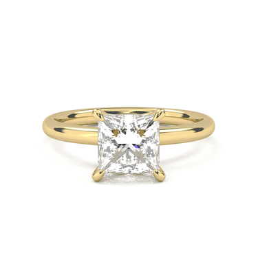Hidden Halo Solitaire Princess Cut Diamond Ring - Beyon Diamond