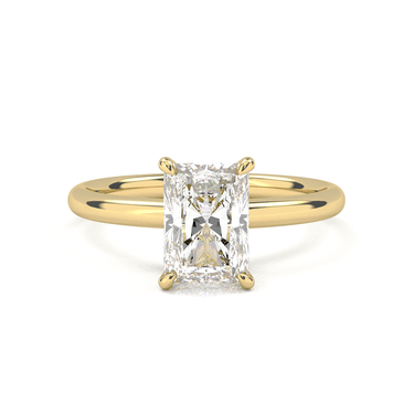 Hidden Halo Solitaire Radiant Cut Diamond Ring - Beyon Diamond