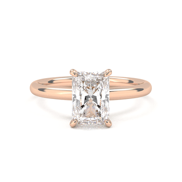 Hidden Halo Solitaire Radiant Cut Diamond Ring - Beyon Diamond