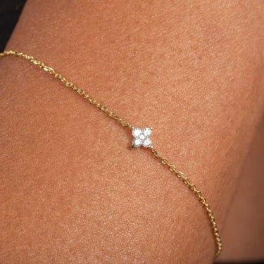 Floral Diamond Cluster Bracelet - Le Bezel