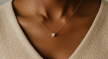 Heart Cut Solitaire Necklace 0.25CT-1CT 18K Gold Vermeil Real Diamond - Le Bezel 