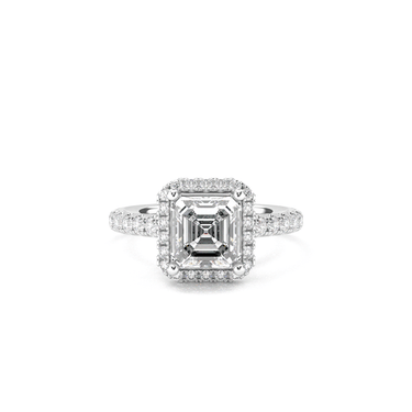 Infinity Halo Pavé Asscher Cut Diamond Ring - Beyon Diamond
