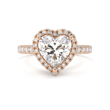 Infinity Halo Pavé Heart Cut Diamond Ring - Beyon Diamond