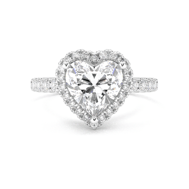 Infinity Halo Pavé Heart Cut Diamond Ring - Beyon Diamond