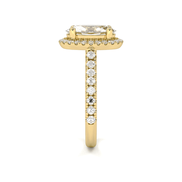 Infinity Halo Pavé Oval Cut Diamond Ring - Beyon Diamond