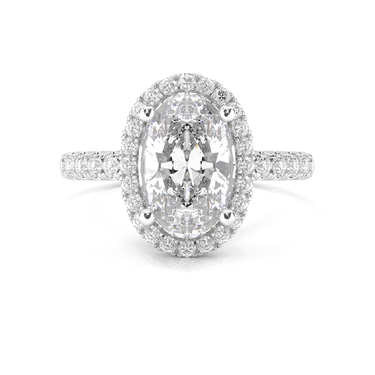 Infinity Halo Pavé Oval Cut Diamond Ring - Beyon Diamond
