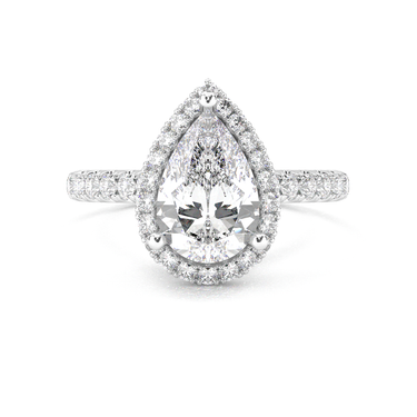Infinity Halo Pavé Pear Cut Diamond Ring - Beyon Diamond