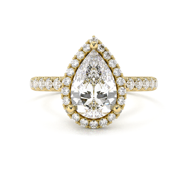 Infinity Halo Pavé Pear Cut Diamond Ring - Beyon Diamond