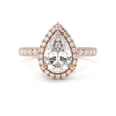 Infinity Halo Pavé Pear Cut Diamond Ring - Beyon Diamond