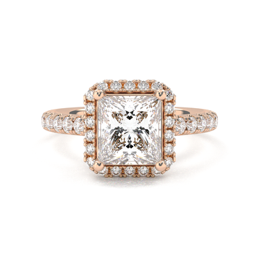 Infinity Halo Pavé Princess Cut Diamond Ring - Beyon Diamond