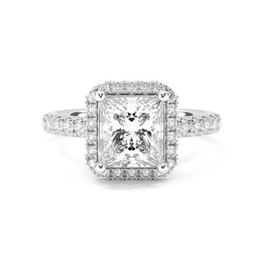 Infinity Halo Pavé Princess Cut Diamond Ring - Beyon Diamond