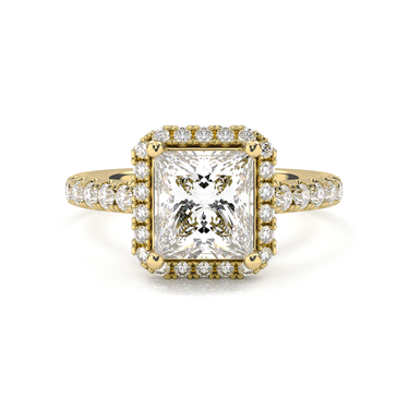 Infinity Halo Pavé Princess Cut Diamond Ring - Beyon Diamond