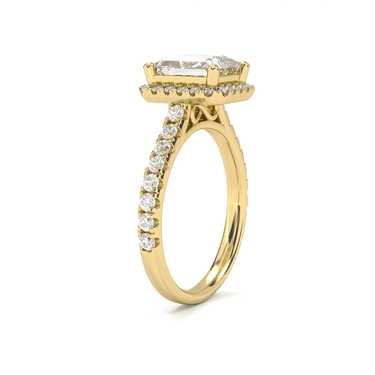 Infinity Halo Pavé Princess Cut Diamond Ring - Beyon Diamond