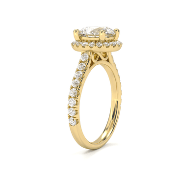 Infinity Halo Pavé Round Cut Diamond Ring - Beyon Diamond