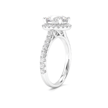 Infinity Halo Pavé Round Cut Diamond Ring - Beyon Diamond