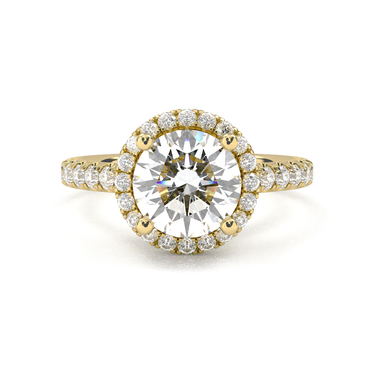 Infinity Halo Pavé Round Cut Diamond Ring - Beyon Diamond