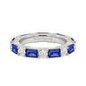 Lab Grown Sapphire and Round Diamond Wedding Band - Beyon Diamond
