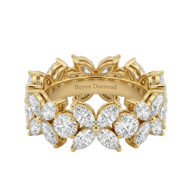 Marquise and Round Diamond Wedding Band 3CTW - Beyon Diamond