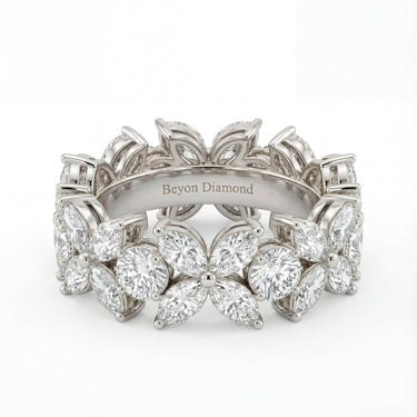 Marquise and Round Diamond Wedding Band 3CTW - Beyon Diamond