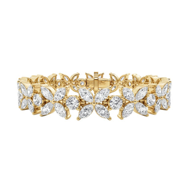 Marquise and Round Floral Diamond Bracelet 6.5CTW - Beyon Diamond
