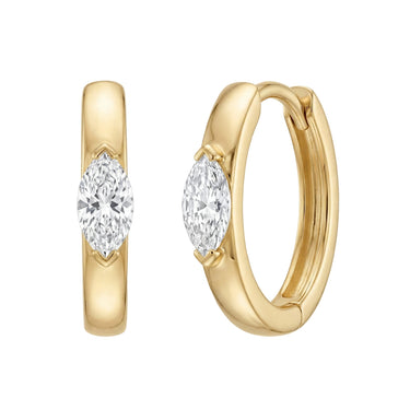 Marquise Cut Huggie Earrings - Beyon Diamond