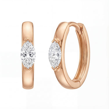 Marquise Cut Huggie Earrings - Beyon Diamond