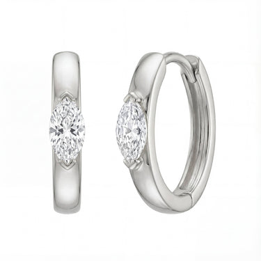 Marquise Cut Huggie Earrings - Beyon Diamond