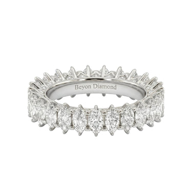 Marquise Cut Two - Prong Eternity Wedding Band 2CTW - Beyon Diamond