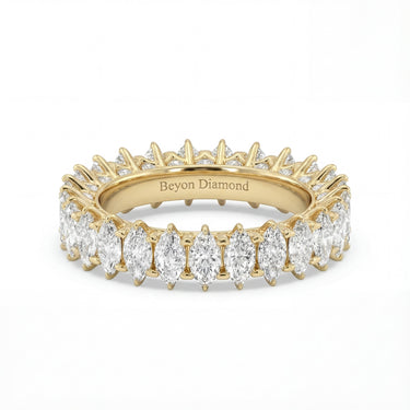 Marquise Cut Two - Prong Eternity Wedding Band 2CTW - Beyon Diamond
