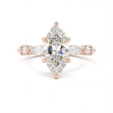 Marquise Cut with Marquise Side Stone Diamond Ring - Beyon Diamond