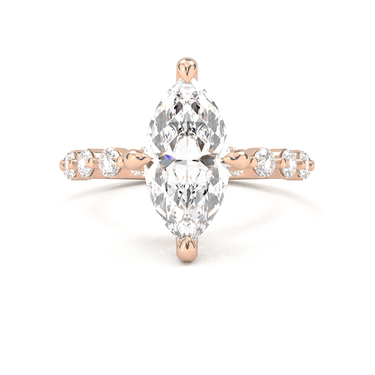 Marquise Cut With Round Side Stone Engagement Ring - Beyon Diamond