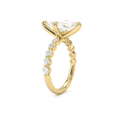 Marquise Cut With Round Side Stone Engagement Ring - Beyon Diamond