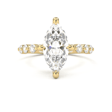 Marquise Cut With Round Side Stone Engagement Ring - Beyon Diamond