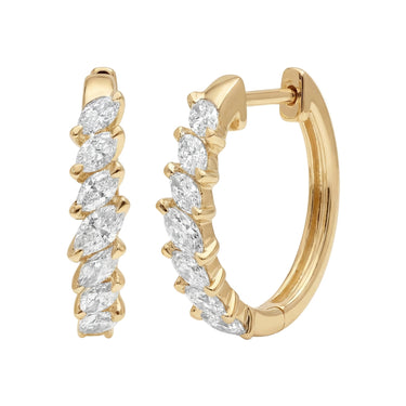 Marquise Diamond Hoop Earrings Earring 0.75 CTW - Beyon Diamond