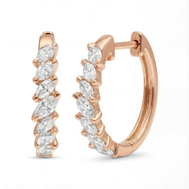 Marquise Diamond Hoop Earrings Earring 0.75 CTW - Beyon Diamond