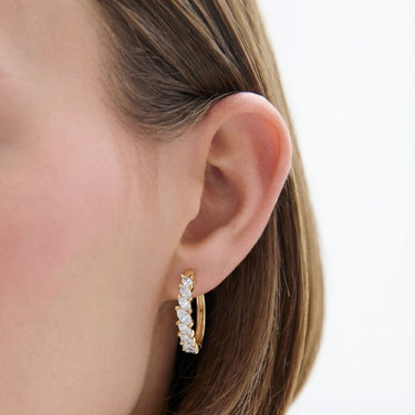 Marquise Diamond Hoop Earrings Earring 0.75 CTW - Beyon Diamond