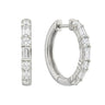 Mixed Diamond Round & Emerald Hoop Earrings 1.3 CTW - Beyon Diamond