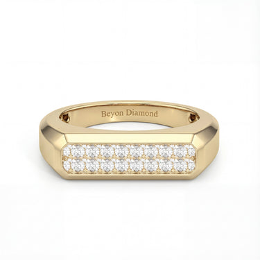 Octagonal Flat Top Diamond Pave Men's Ring - Beyon Diamond
